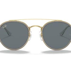 Gafas de Sol Ray-Ban RB3647N 9210R5 Marco Dorado, lentes azul/gris