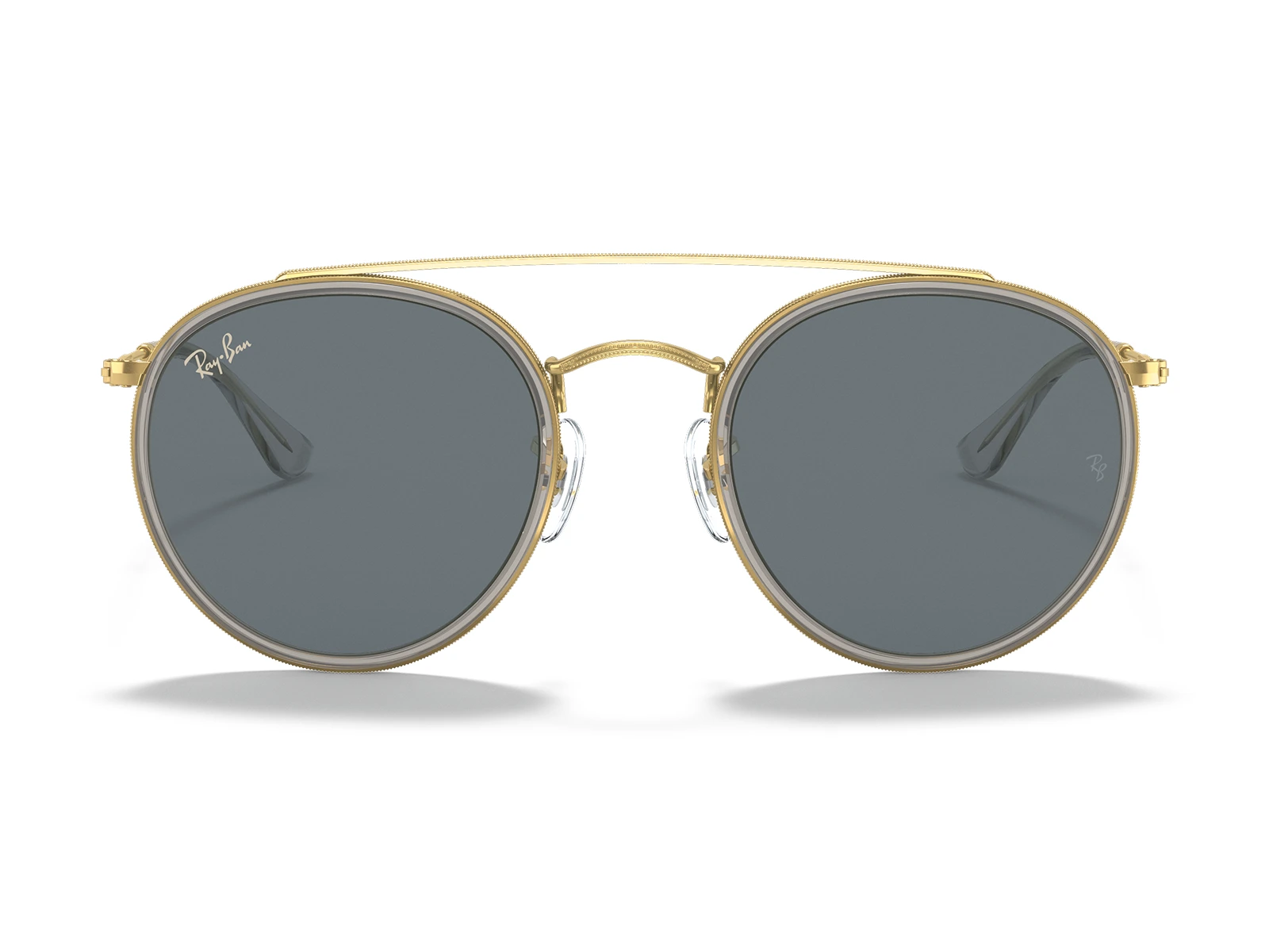 Gafas de Sol Ray-Ban RB3647N 9210R5 Marco Dorado, lentes azul/gris