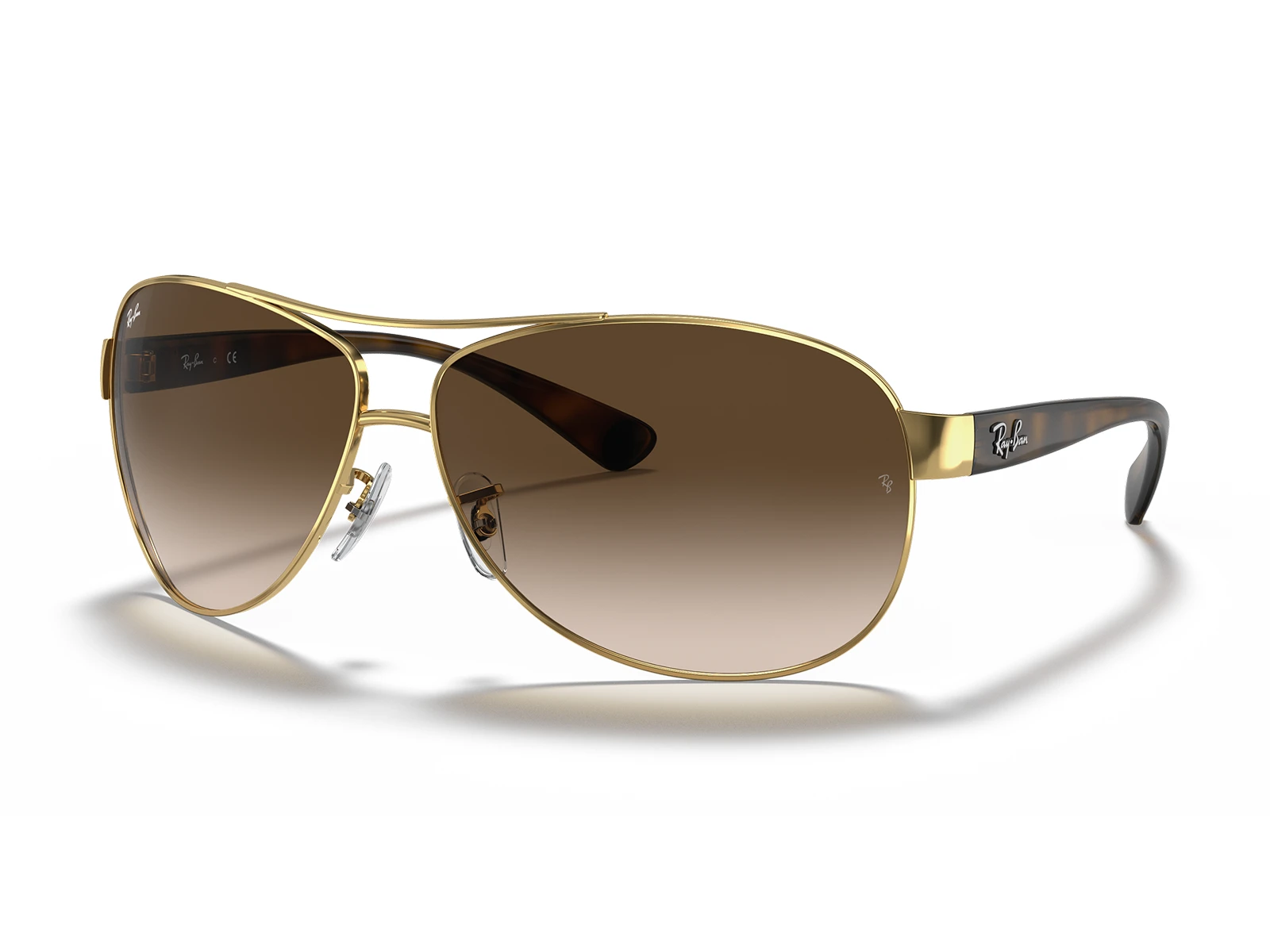 Gafas de Sol Ray-Ban RB3386 001/13 marco dorado, varillas carey y lentes café degradé