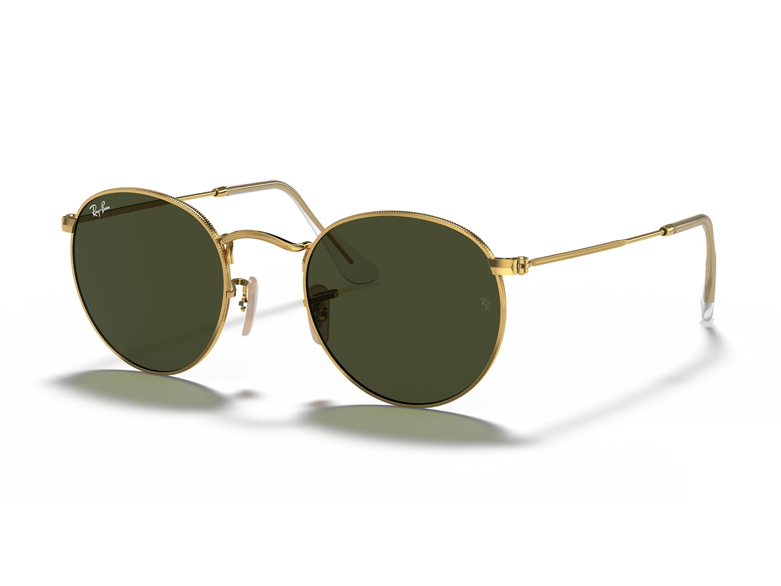 Gafas de Sol Ray-Ban Originales Round Metal RB3447 001 marco dorado en metal, lentes verdes g15