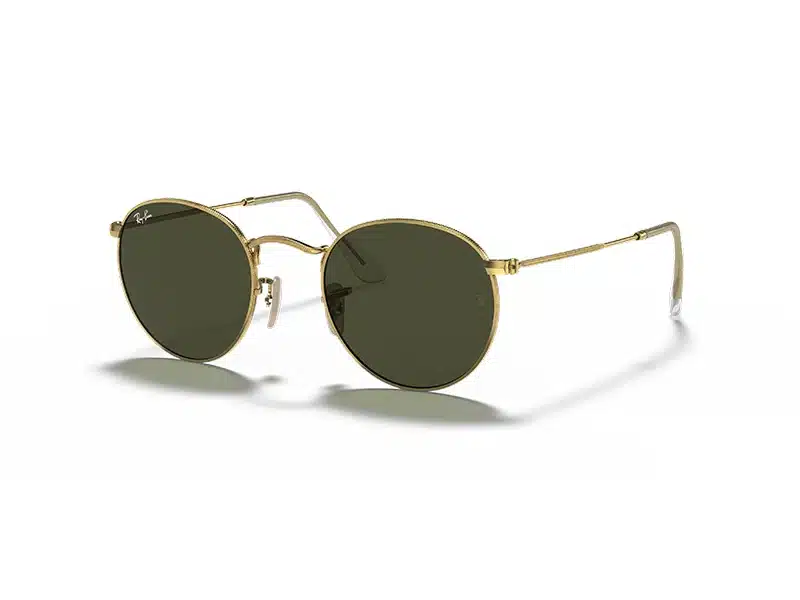 Gafas Sol Ray-Ban Round Metal RB3447 001 Lentes Verdes G15 Marco Dorado