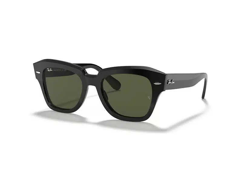 Gafas Sol Ray-Ban originales State Street RB2186 901-31 Marco Negro Lentes Verdes