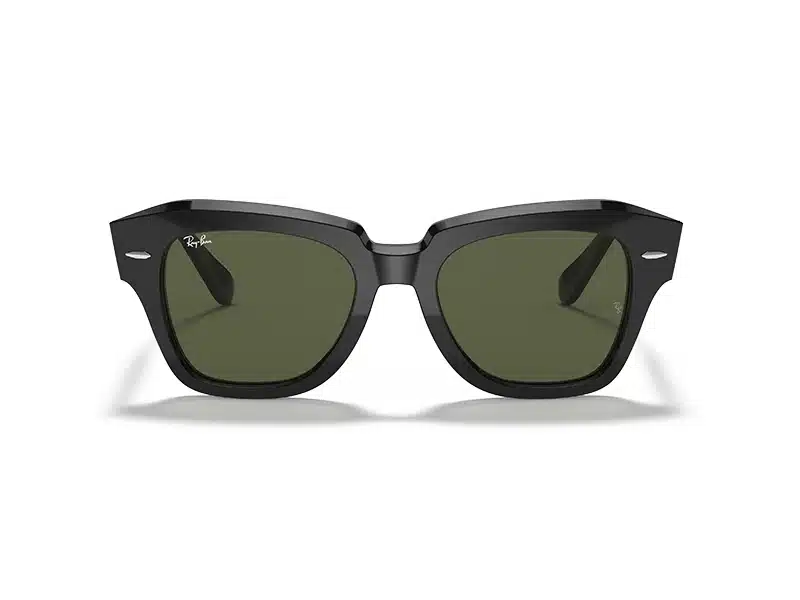 Gafas Sol Ray-Ban State Street RB2186 901-31 Marco Negro Lentes Verdes