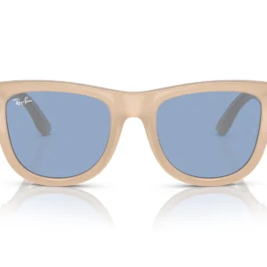Gafas de Sol Ray-Ban Wayfarer Reverse RBR0502S 678072 marco beige y lentes azul