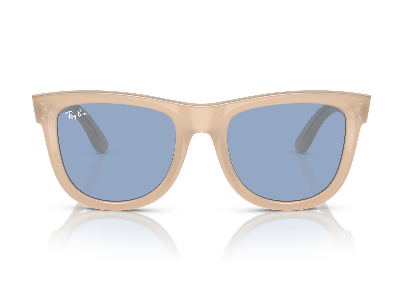 Gafas de Sol Ray-Ban Wayfarer Reverse RBR0502S 678072 marco beige y lentes azul