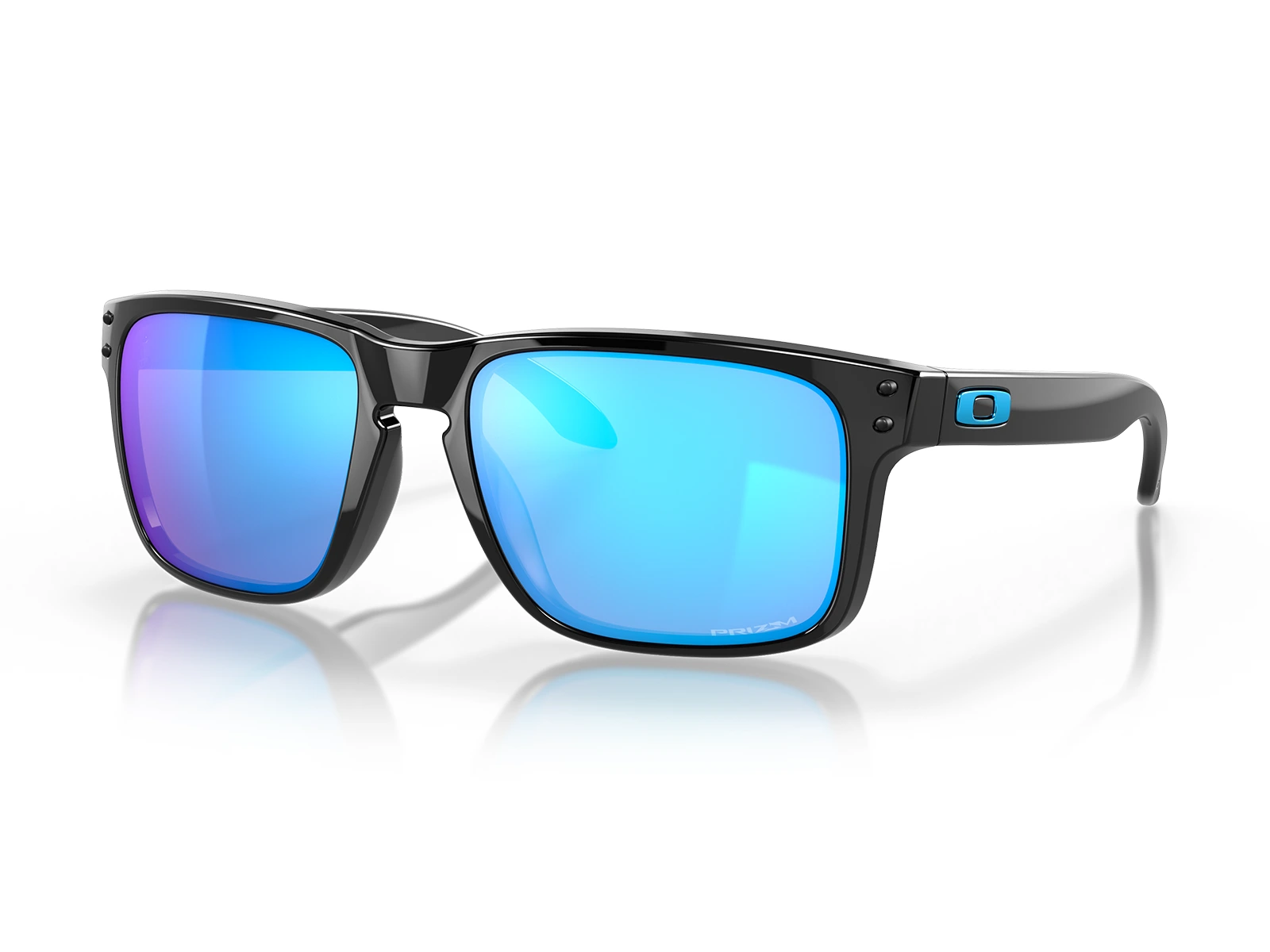 Gafas de sol originales Oakley Holbrook OO9102 F5 Marco negro brillante, lentes Prizm Sapphire