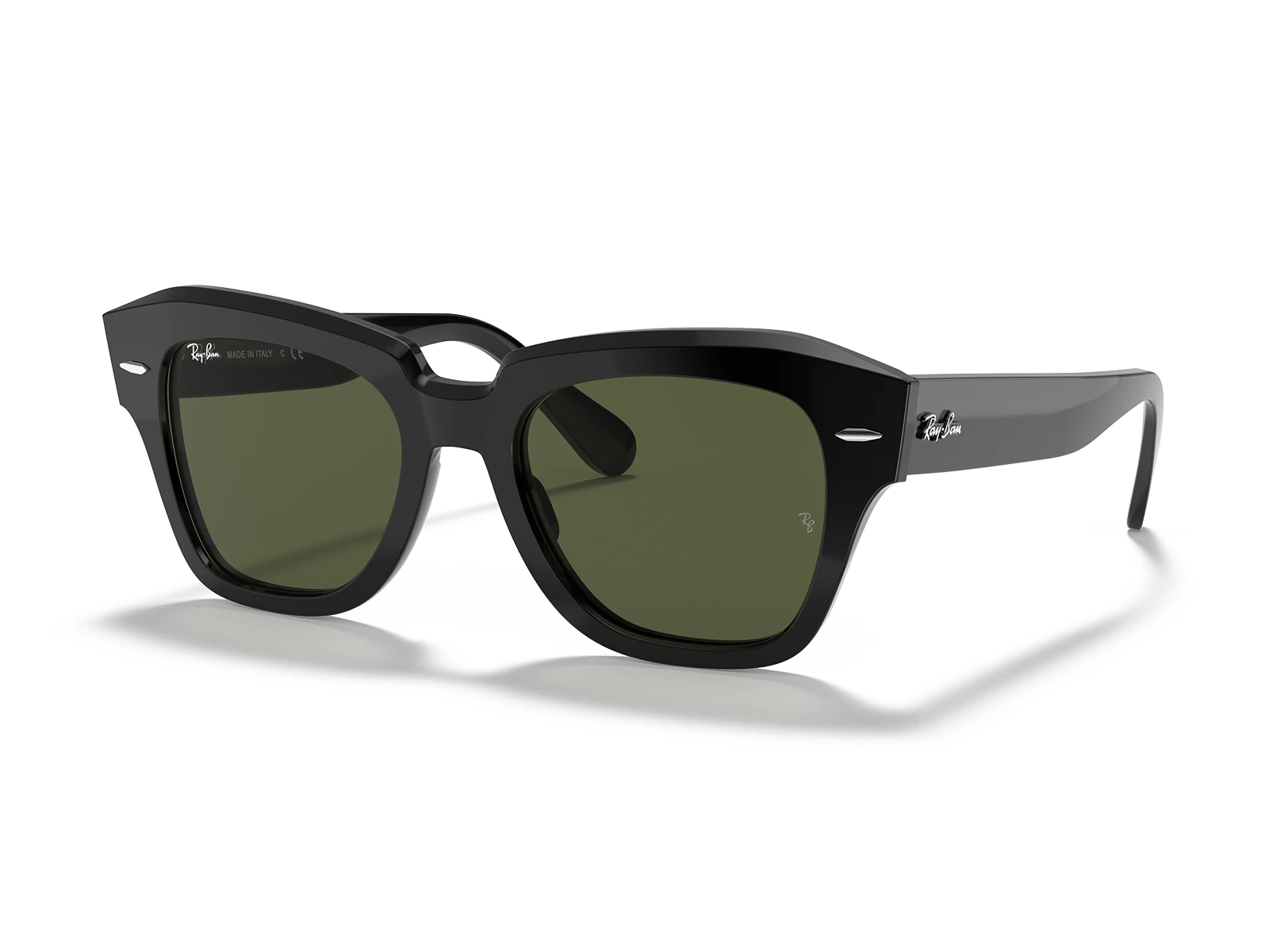 Gafas de sol originales Ray-Ban State Street RB2186 901/31 marco negro, lentes verde g15