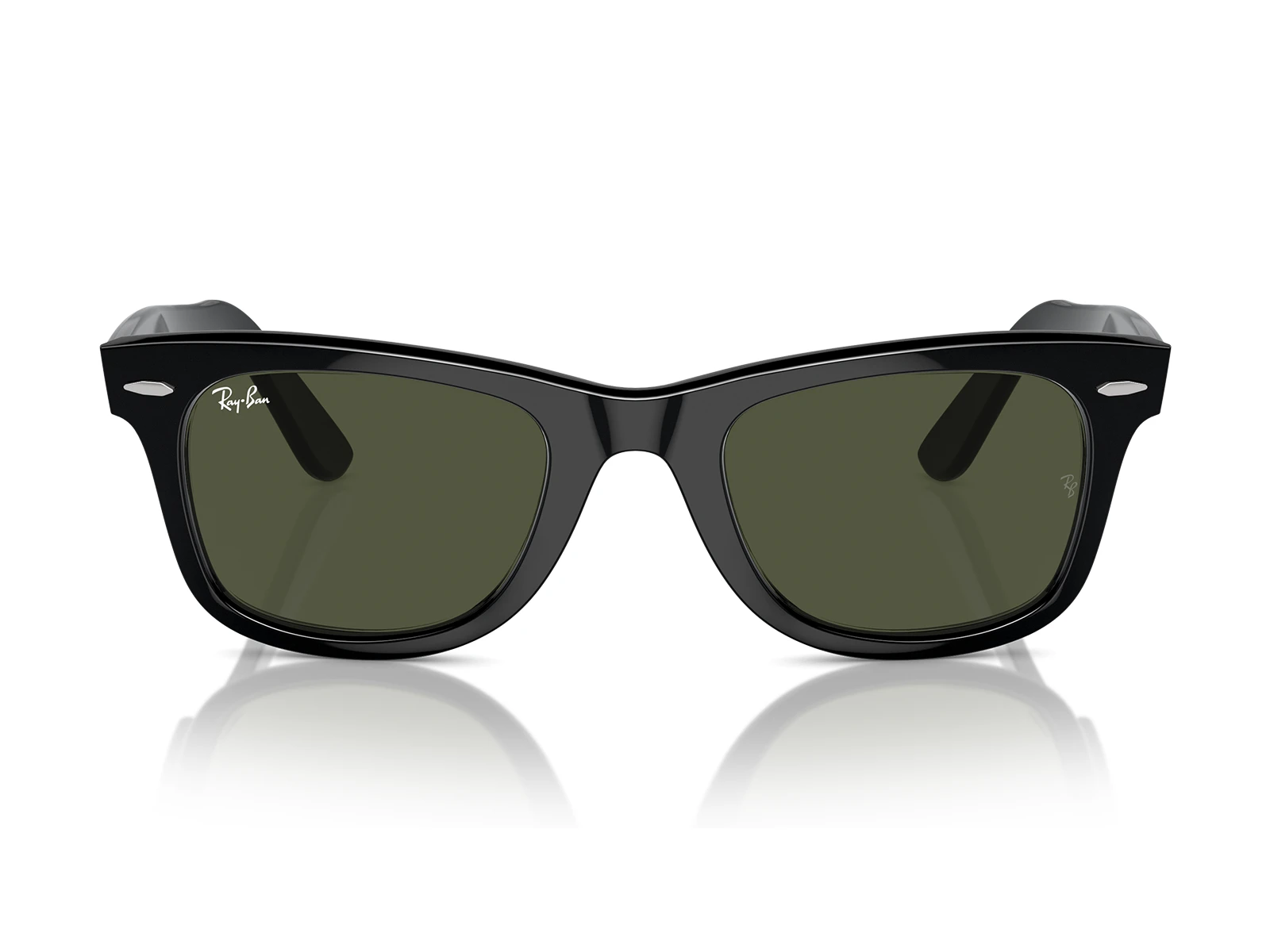 Gafas de Sol Originales Ray-Ban Wayfarer RB2140 901 Marco negro brillante lentes verdes G15