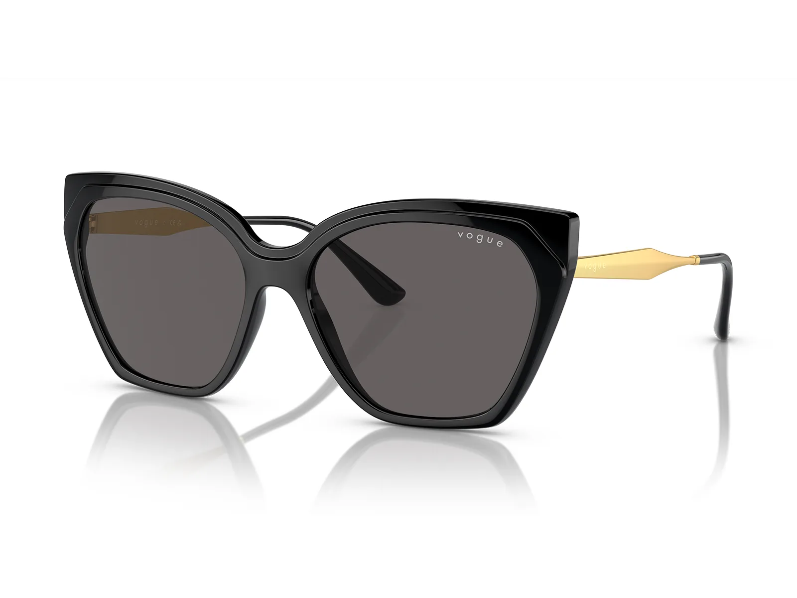 Gafas de sol para mujer Vogue VO5521S W44-87 agatadas con marco negro y varillas doradas