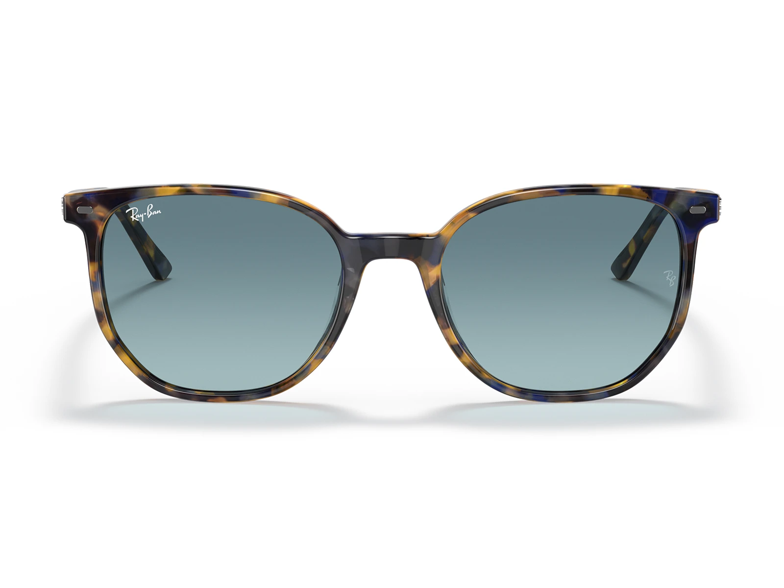 Gafas de sol Ray-ban Elliot RB2197 13563M vista frontal. Marco amarillo y azul habano tipo carey