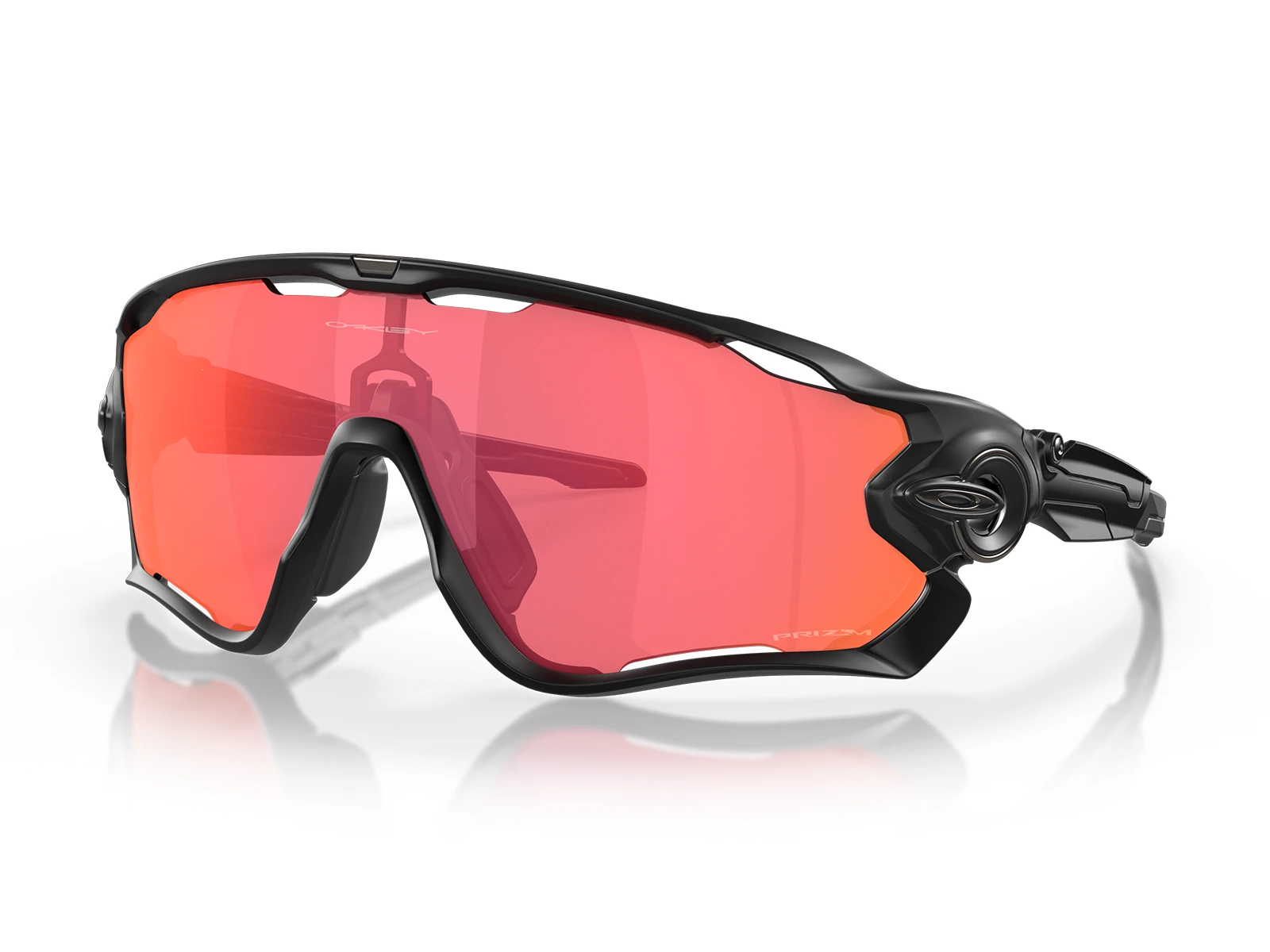 Gafas de sol Oakley Jawbreaker OO9290-48 con marco negro y lentes rojos Prizm Trail Torch