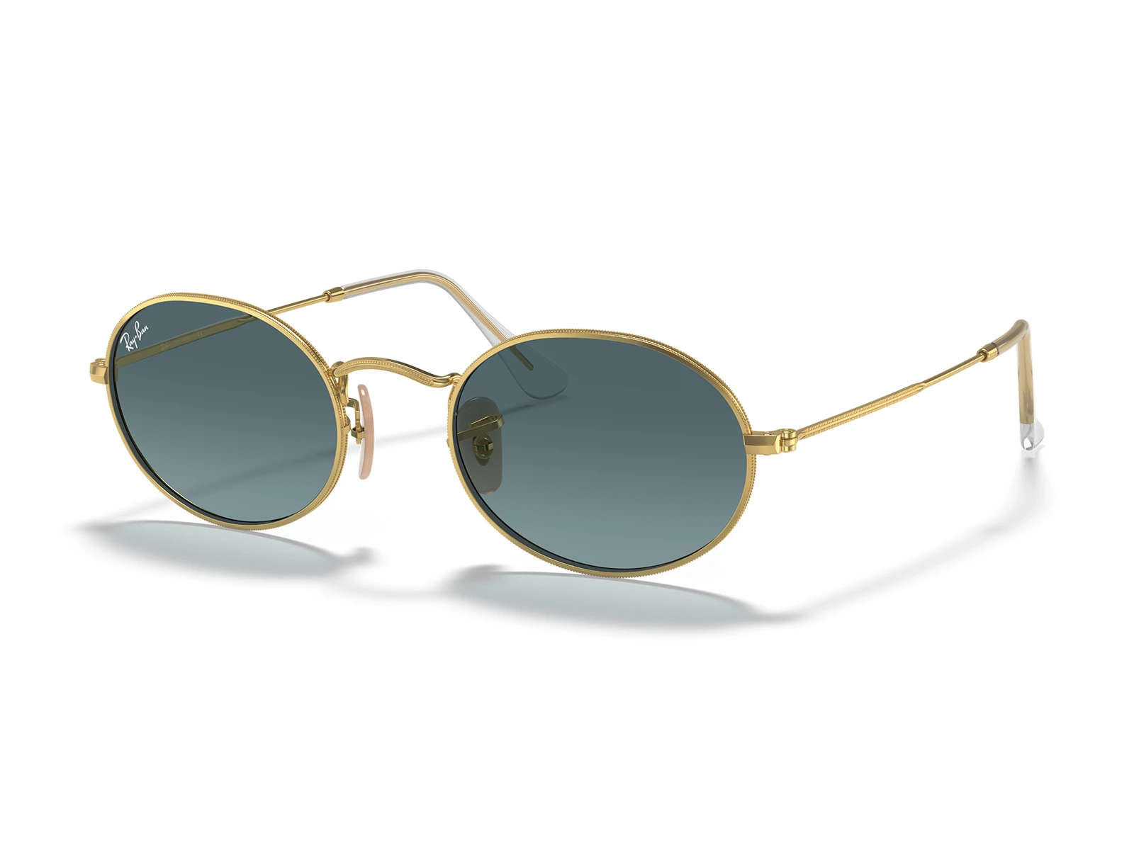 Gafas de sol Ray-Ban Oval RB3547 001/3M marco dorado, lentes azul degradé