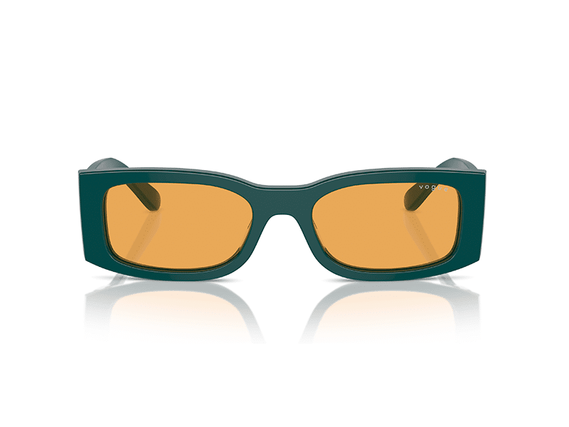 gafas sol vogue vo5584s 3163/7 rectangulares color verde y lente color naranja claro