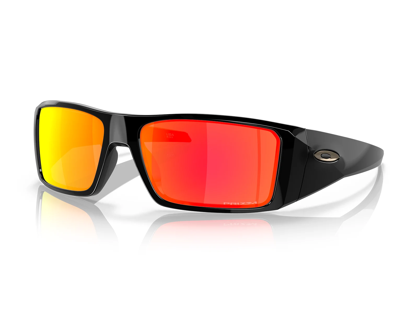 Gafas de sol originales Oakley Heliostat OO9231-06 marco negro lentes rojos Prizm Ruby