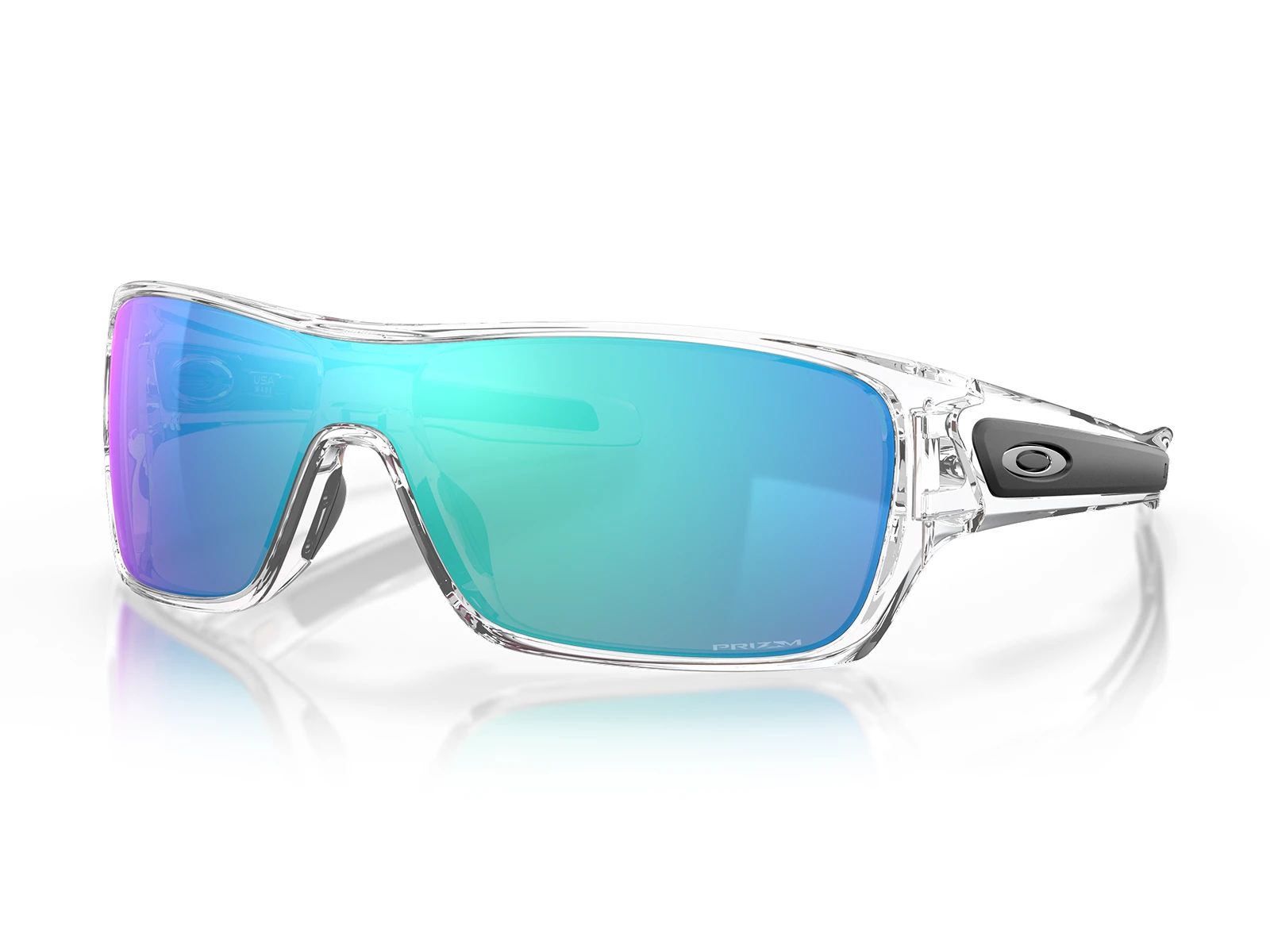 Gafas de Sol originales Oakley Turbine Rotor OO9307-29 marco traslúcido y lentes Prizm Sapphire azules espejados