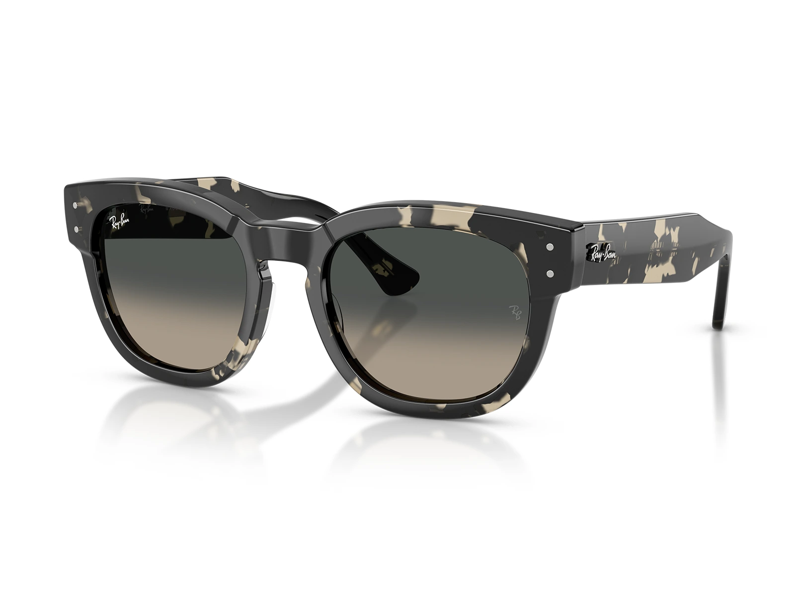 Gafas de sol originales Ray-Ban Mega Hawkeye RB0298S 133371 vista habano gris y lentes gris en degradé