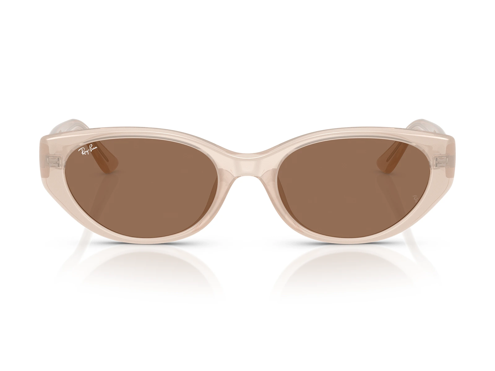 Gafas de Sol Ray-Ban RB4457D 678673 marco color beige ópalo, lentes marrón, vista frontal