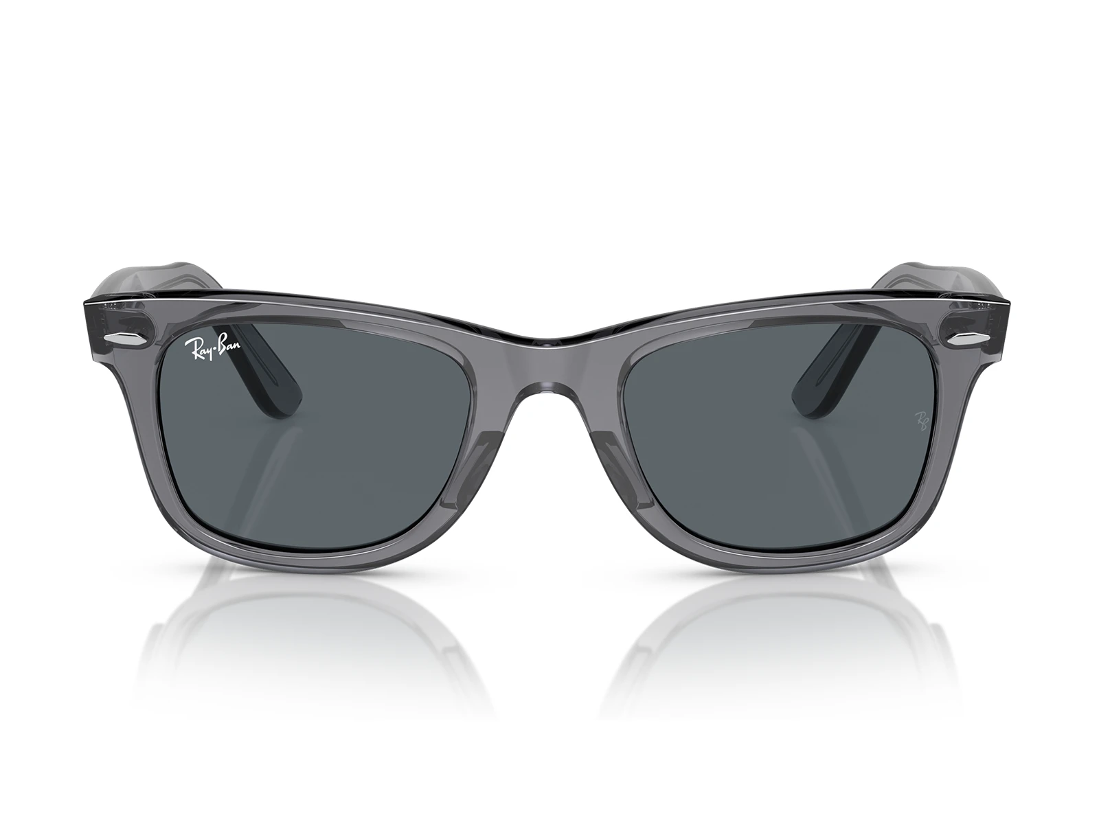 Gafas de Sol Ray-Ban Wayfarer RB2140 6773R5 marco gris traslúcido, lentes azul oscuro