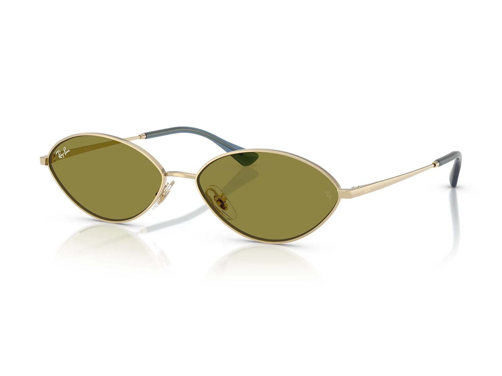 Gafas de sol Ray-Ban Kai RB3757 9213-2 marco dorado, lentes verdes.