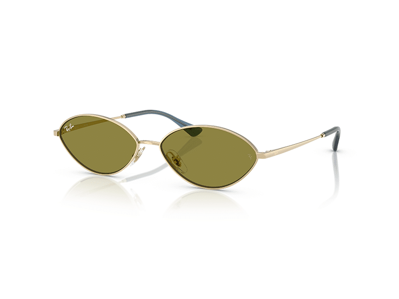 Gafas de sol Ray-Ban Kai RB3757 9213-2 Marco dorado pálido lentes verdes