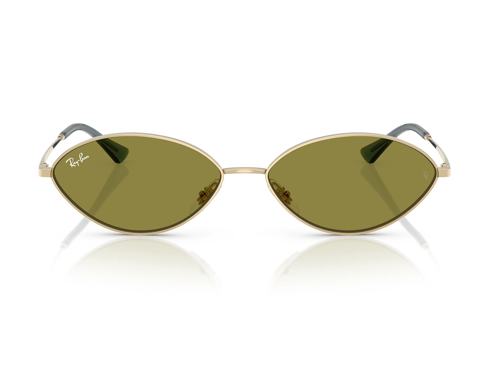 Gafas de sol Ray-Ban Kai RB3757 9213-2 marco metálico color dorado pálido y lentes verdes
