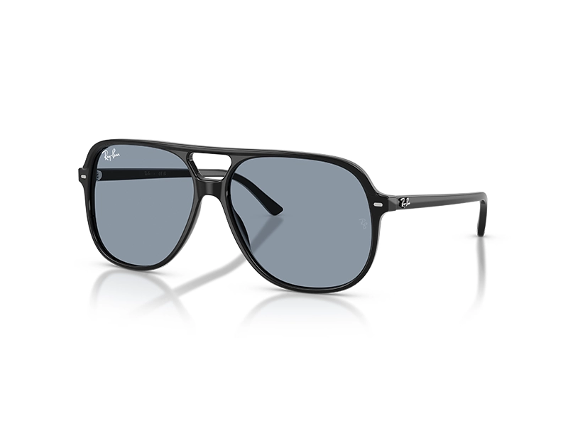 Gafas Sol Unisex Ray-Ban Bill RB2198 901/R6 Vista Diagonal Lente Azul con marco negro